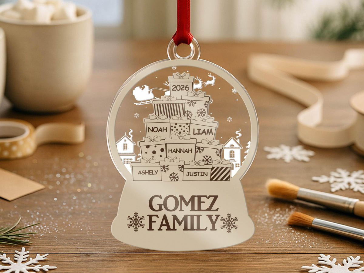 Custom Family Christmas Ornament, Personalized Family Name Ornament, Holiday Tree Decor, Christmas Tree Ornament, New Family Christmas Gift
