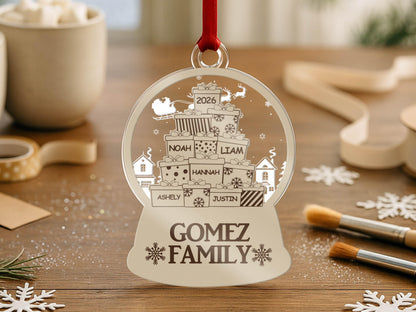 Custom Family Christmas Ornament, Personalized Family Name Ornament, Holiday Tree Decor, Christmas Tree Ornament, New Family Christmas Gift