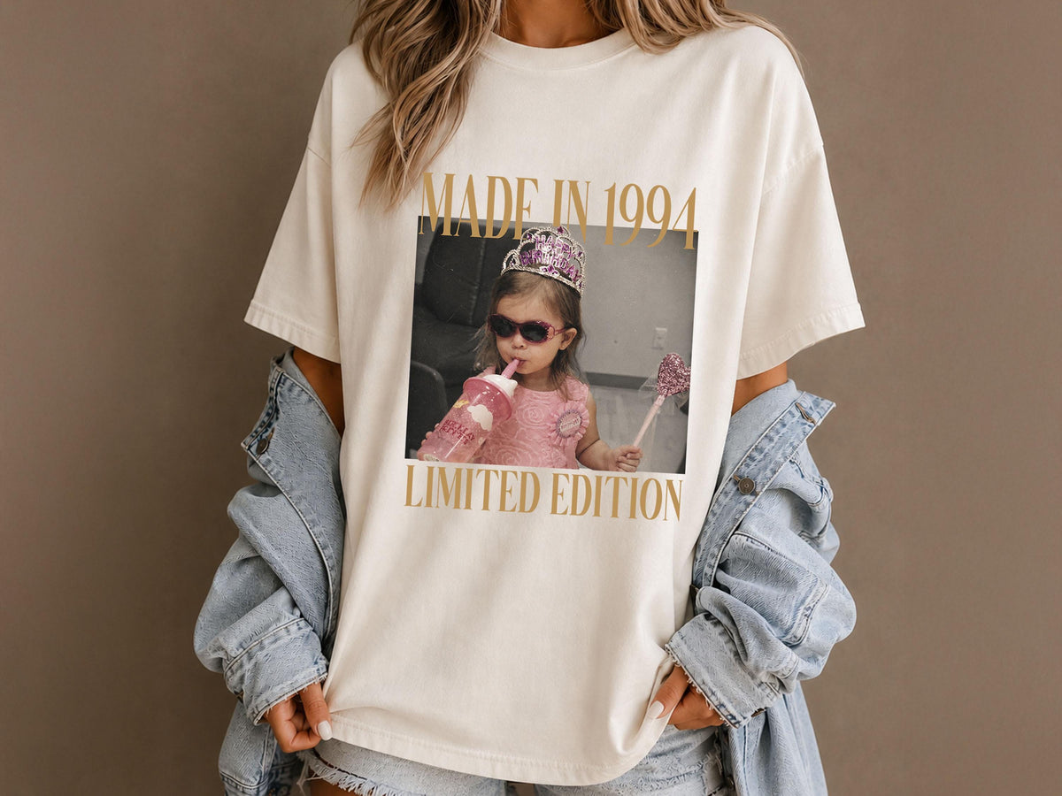 Custom Photo Birthday Shirt, Personalized Vintage Photo And Year Shirt, Vintage 40th Birthday Shirt, 30th Birthday Gift, Comfort Colors Tee