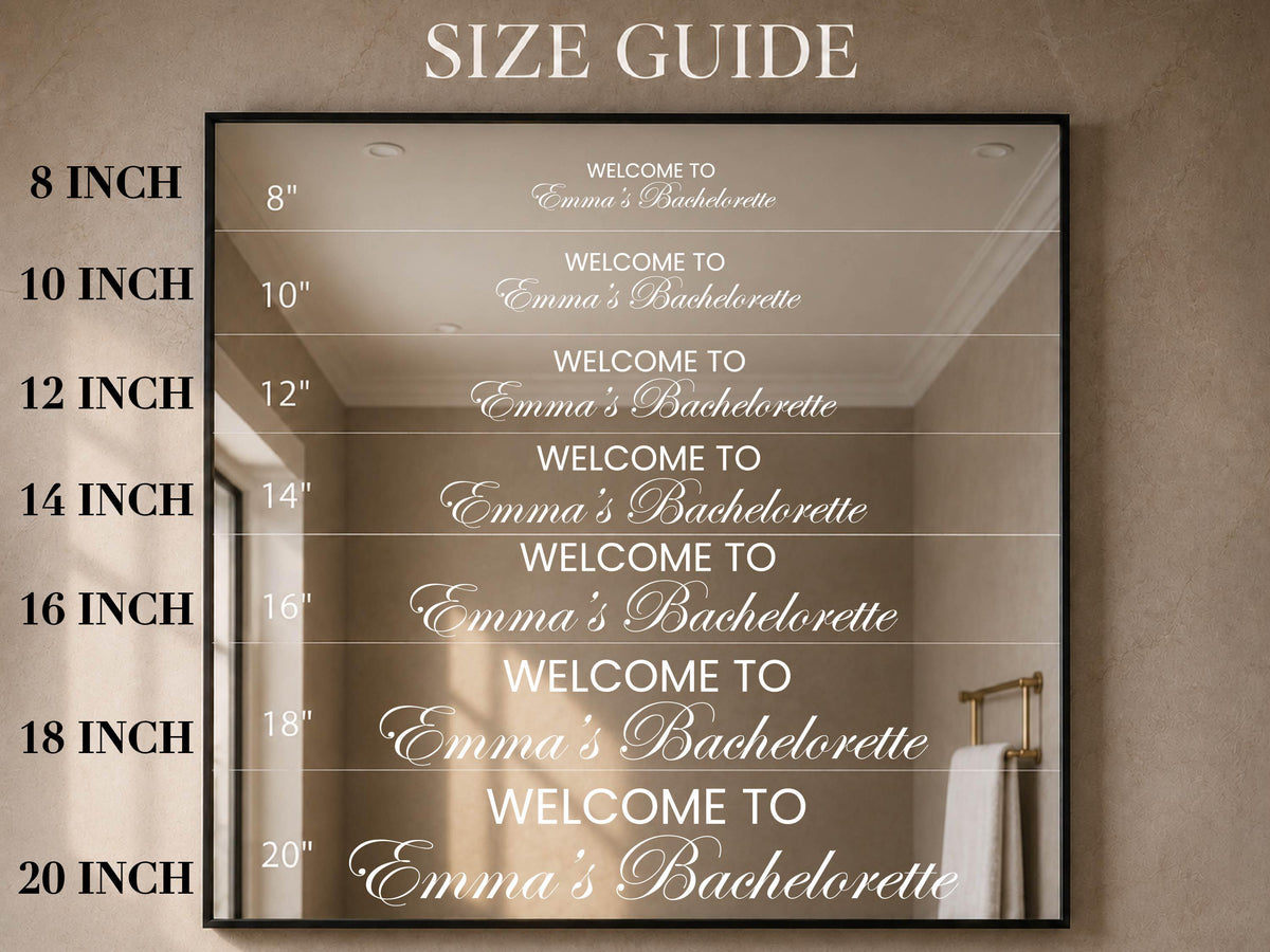Personalized Bachelorette Mirror Decal, Removable Vinyl Selfie Sign, Custom Bridal Shower Vinyl Decals for Mirror, Bachelorette Decorations