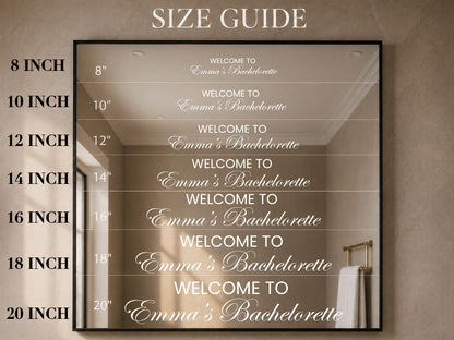 Personalized Bachelorette Mirror Decal, Removable Vinyl Selfie Sign, Custom Bridal Shower Vinyl Decals for Mirror, Bachelorette Decorations