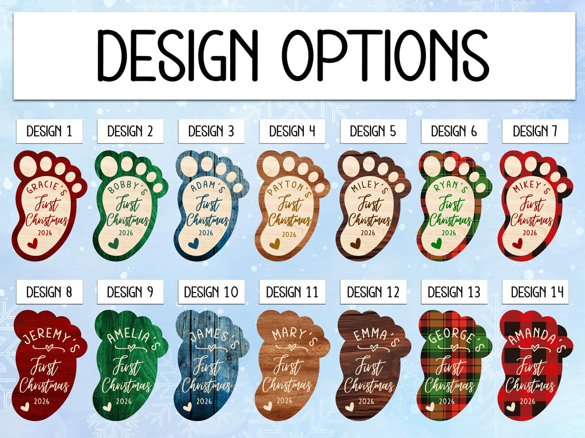 Personalized Baby's First Christmas Ornament 2026, Custom Baby Footprint Christmas Ornament, New Baby Gift, Newborn Keepsake Wood Ornament