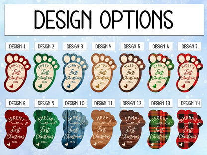 Personalized Baby's First Christmas Ornament 2026, Custom Baby Footprint Christmas Ornament, New Baby Gift, Newborn Keepsake Wood Ornament
