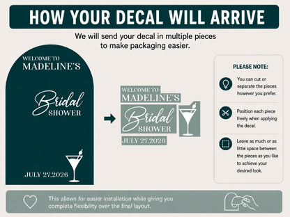 Bridal Shower Welcome Mirror Sign, Custom Mirror Decal, Personalized Bachelorette Decorations, Bride Name Sticker, Future Mrs Party Decor