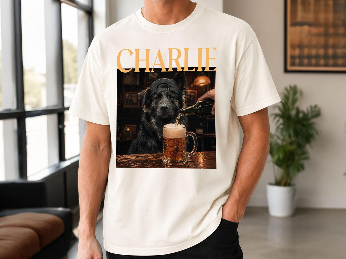Custom Dog Drinking Beer Shirt, Personalized Pet Portrait Tee, Multi Pet Shirt, Funny Dog Meme Comfort Colors Tee, Dog Mom Gift