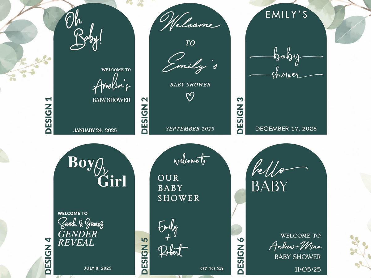 Custom Baby Shower Mirror Decal, Personalized Vinyl Welcome Sign Sticker, Oh Baby Sign for Gender Reveal Party