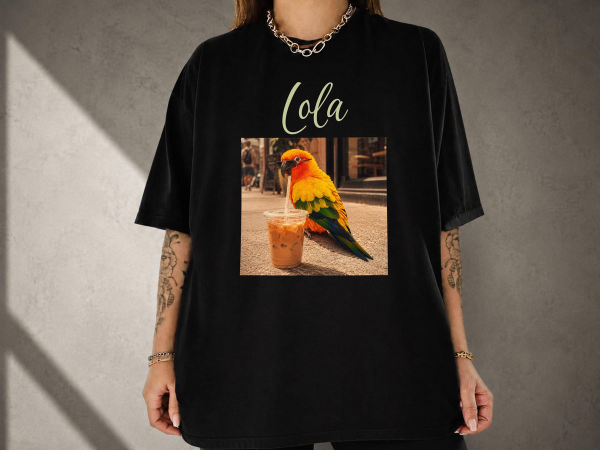 Custom Pet Portrait Iced Coffee Shirt, Dog Drinking Iced Coffee Tee, Comfort Colors Pet Photo Tshirt, Funny Dog Mom Gift, Custom Dog Shirt