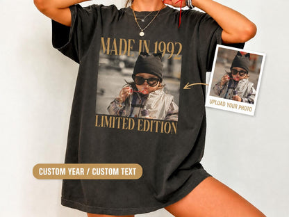 Custom Photo Birthday Shirt, Personalized Vintage Photo And Year Shirt, Vintage 40th Birthday Shirt, 30th Birthday Gift, Comfort Colors Tee
