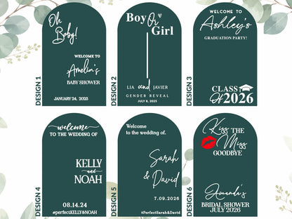 Custom Mirror Decal, Welcome Sign for Wedding Birthday Baby Shower Graduation Party Decor, Personalized Vinyl Sticker for Any Occasion