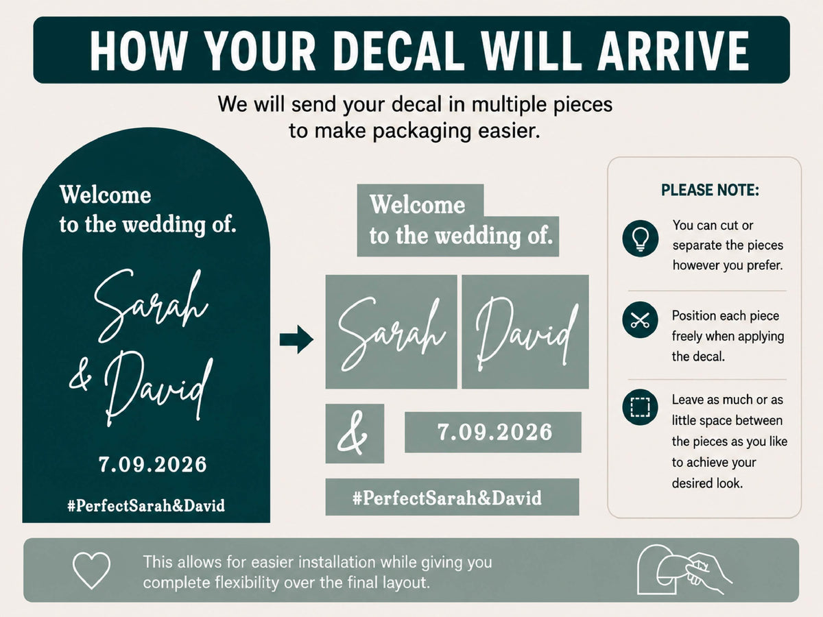 Custom Mirror Decal, Welcome Sign for Wedding Birthday Baby Shower Graduation Party Decor, Personalized Vinyl Sticker for Any Occasion