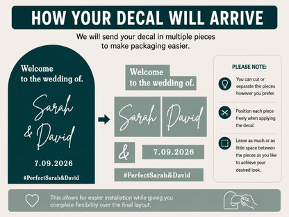 Custom Mirror Decal, Welcome Sign for Wedding Birthday Baby Shower Graduation Party Decor, Personalized Vinyl Sticker for Any Occasion