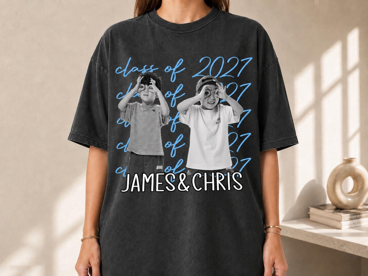 Custom Photo Senior Mom Shirt, Personalized Class of 2027 Comfort Colors Tshirt, Proud Mom of a Graduate Shirt, Senior Mom Gift