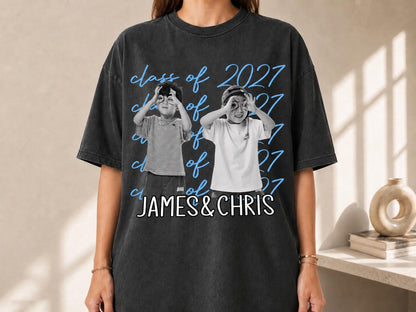 Custom Photo Senior Mom Shirt, Personalized Class of 2027 Comfort Colors Tshirt, Proud Mom of a Graduate Shirt, Senior Mom Gift