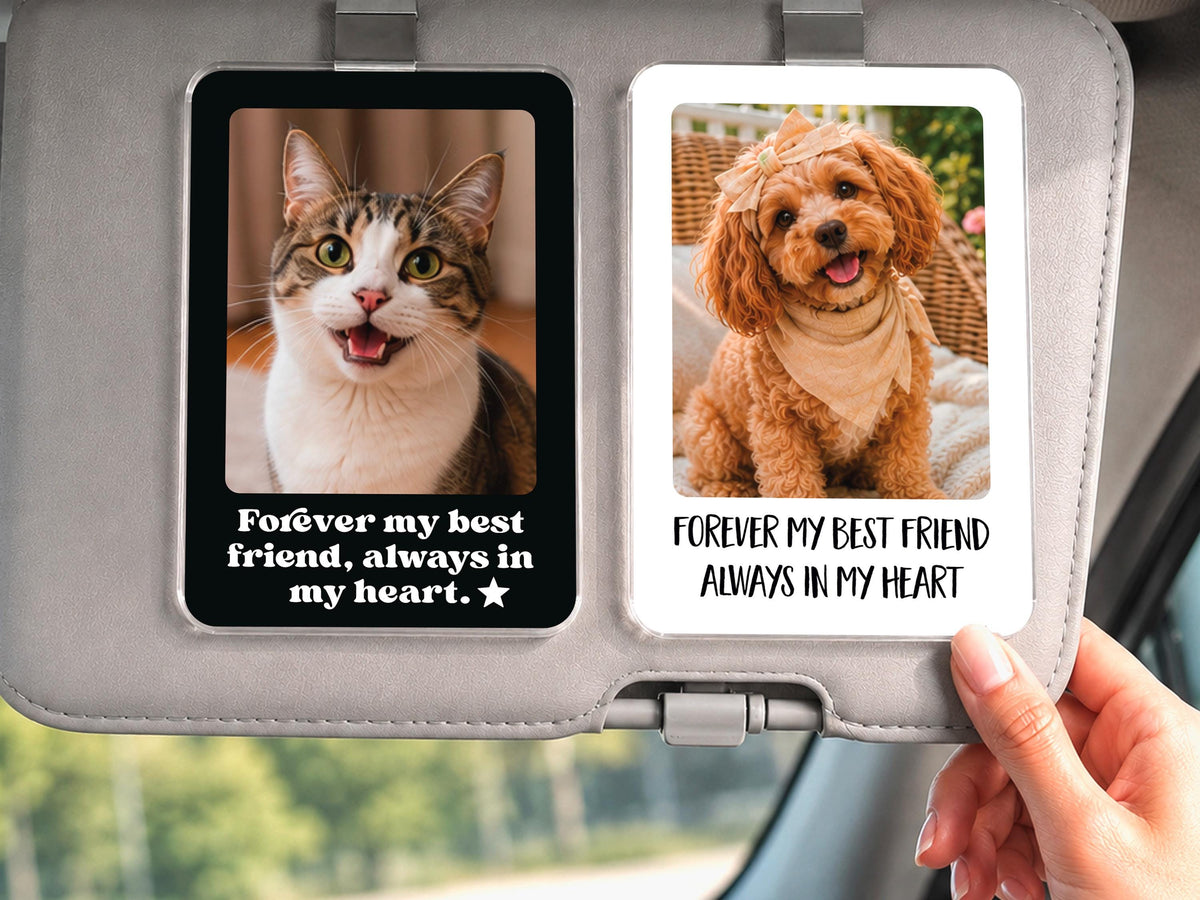 Custom Pet Memorial Photo Car Visor Clip, Personalized Dog Memorial Gift, Pet Remembrance Keepsake, Dog Sympathy Gift for Him for Christmas