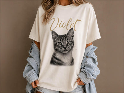Custom Dog Photo Shirt for Pet Lover, Pet Photo & Name Shirt, Picture Dog Shirt, Dog Portrait Personalized Shirt, Dog Dad Christmas Gifts
