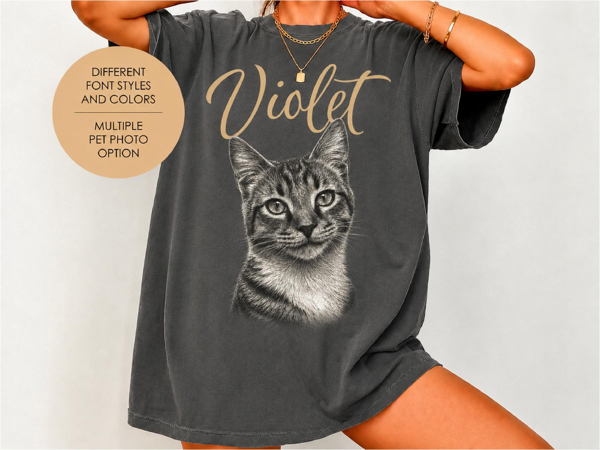 Custom Dog Photo Shirt for Pet Lover, Pet Photo & Name Shirt, Picture Dog Shirt, Dog Portrait Personalized Shirt, Dog Dad Christmas Gifts
