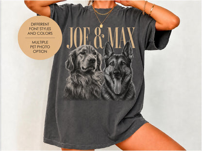 Custom Dog Photo Shirt for Pet Lover, Pet Photo & Name Shirt, Picture Dog Shirt, Dog Portrait Personalized Shirt, Dog Dad Christmas Gifts