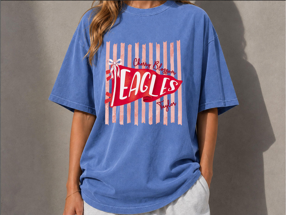 Custom School Mascot Shirt, School Spirit Shirt, Personalized Game Day Shirt, Custom Pennant Flag Tee, Football Season Shirt