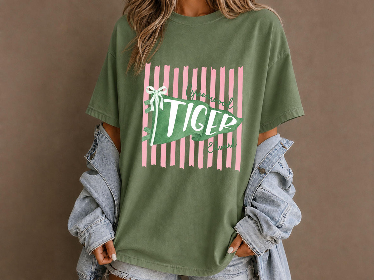 Custom School Mascot Shirt, School Spirit Shirt, Personalized Game Day Shirt, Custom Pennant Flag Tee, Football Season Shirt