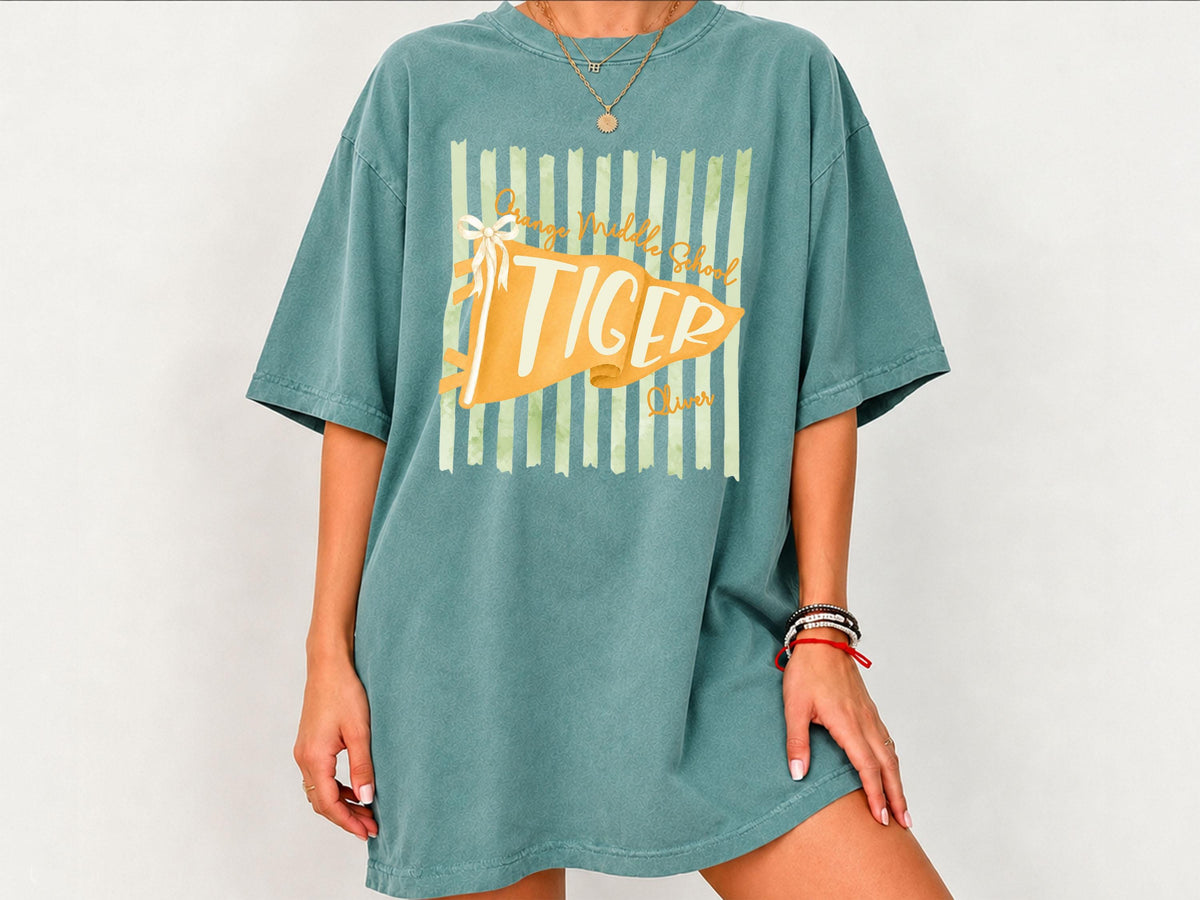 Custom School Mascot Shirt, School Spirit Shirt, Personalized Game Day Shirt, Custom Pennant Flag Tee, Football Season Shirt