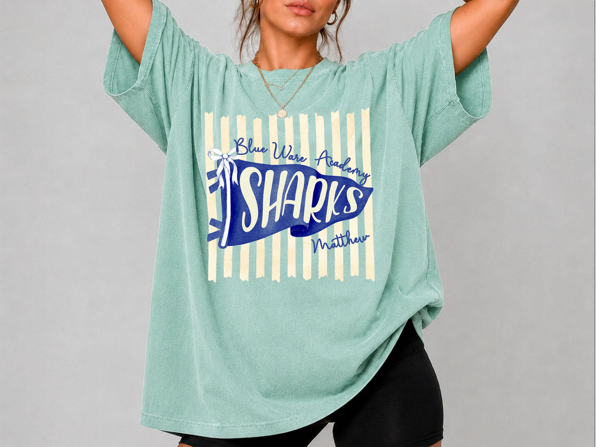 Custom School Mascot Shirt, School Spirit Shirt, Personalized Game Day Shirt, Custom Pennant Flag Tee, Football Season Shirt