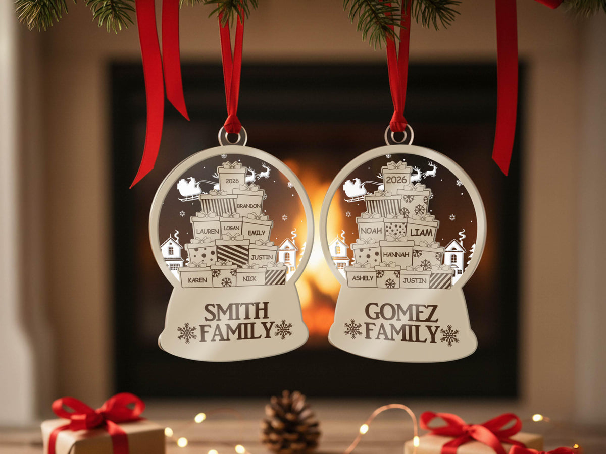 Custom Family Christmas Ornament, Personalized Family Name Ornament, Holiday Tree Decor, Christmas Tree Ornament, New Family Christmas Gift