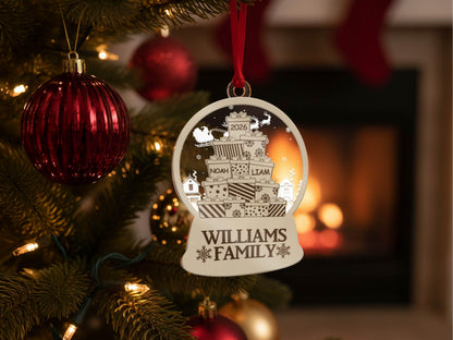 Custom Family Christmas Ornament, Personalized Family Name Ornament, Holiday Tree Decor, Christmas Tree Ornament, New Family Christmas Gift