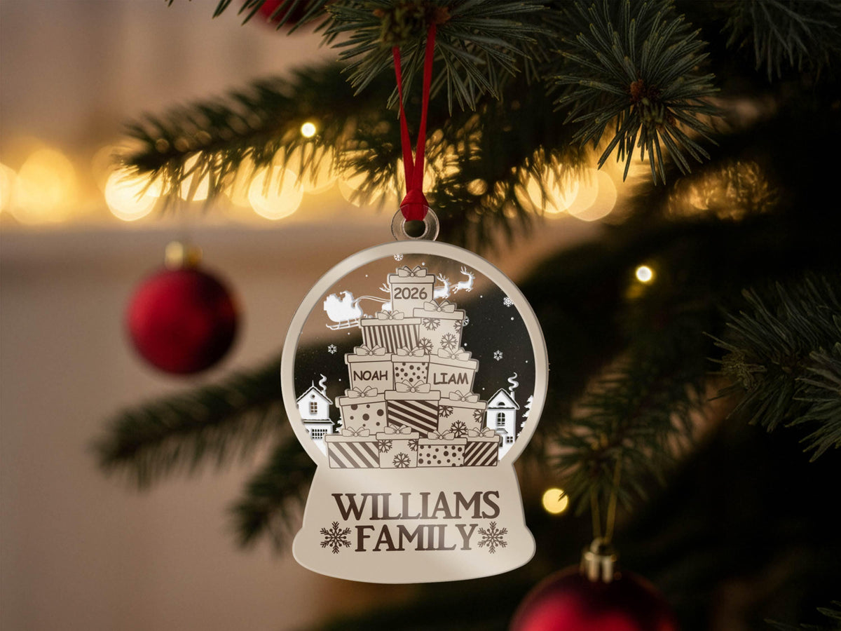 Custom Family Christmas Ornament, Personalized Family Name Ornament, Holiday Tree Decor, Christmas Tree Ornament, New Family Christmas Gift