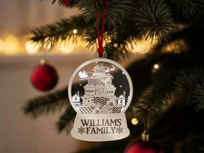 Custom Family Christmas Ornament, Personalized Family Name Ornament, Holiday Tree Decor, Christmas Tree Ornament, New Family Christmas Gift