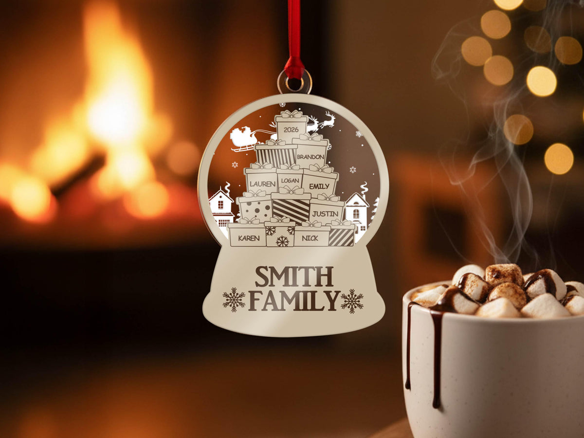 Custom Family Christmas Ornament, Personalized Family Name Ornament, Holiday Tree Decor, Christmas Tree Ornament, New Family Christmas Gift