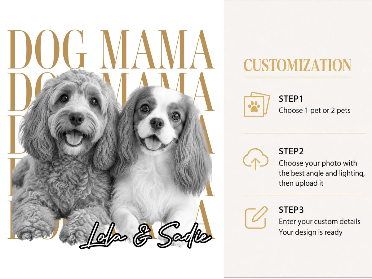 Dog Mom Shirt, Custom Pet Portrait from Photo Shirt, Personalized Comfort Colors Dog Mama Tee, Dog Mom Gift, Dog Lover Gift