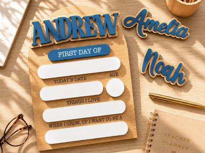 Personalized First And Last Day Of School Keepsake For Kids, Back To School Sign, Reusable Dry Erase Student Sign, Preschool Kindergarten