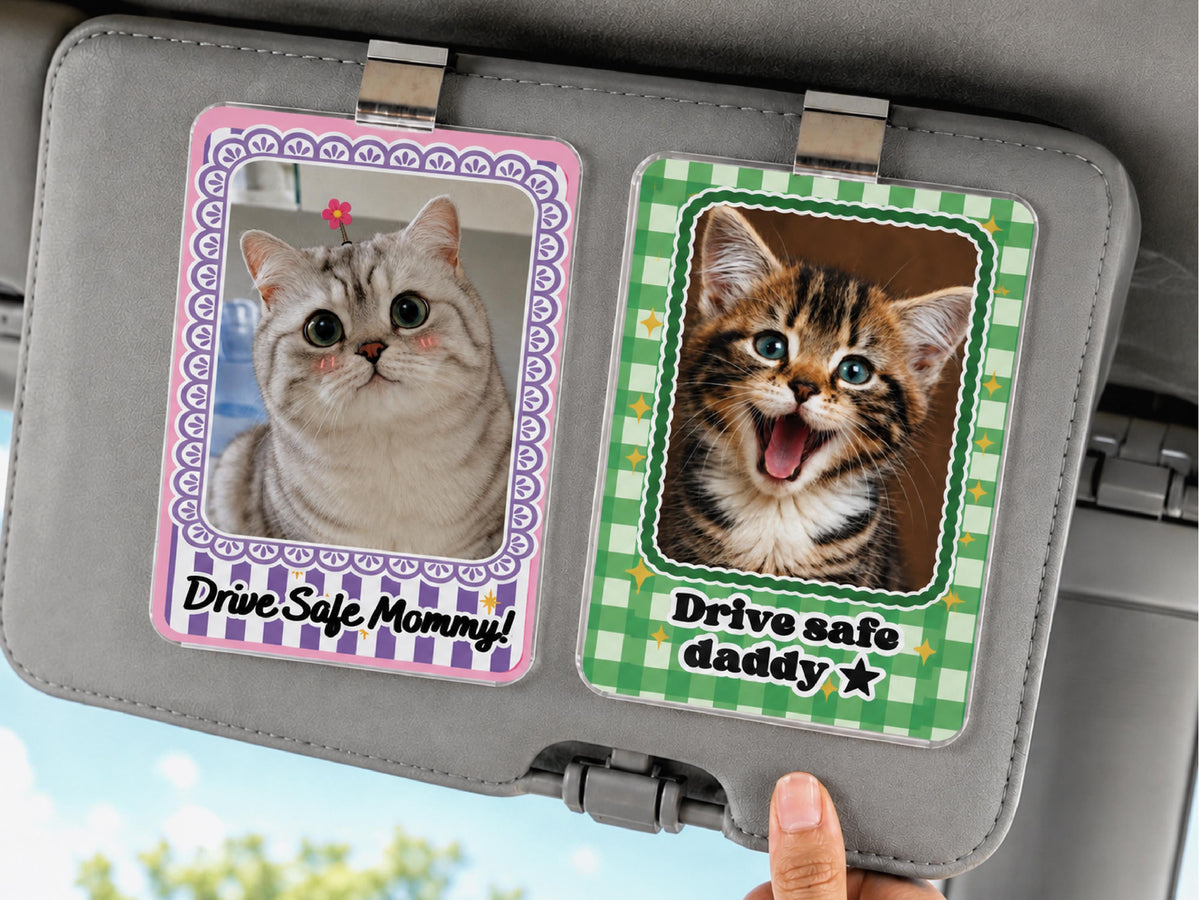 Personalized Dog Photo Car Visor Clip, Custom Pet Portrait Sun Visor, Christmas Gift for Pet Owner, Cute Dog Mom Dog Dad Drive Safe Gifts