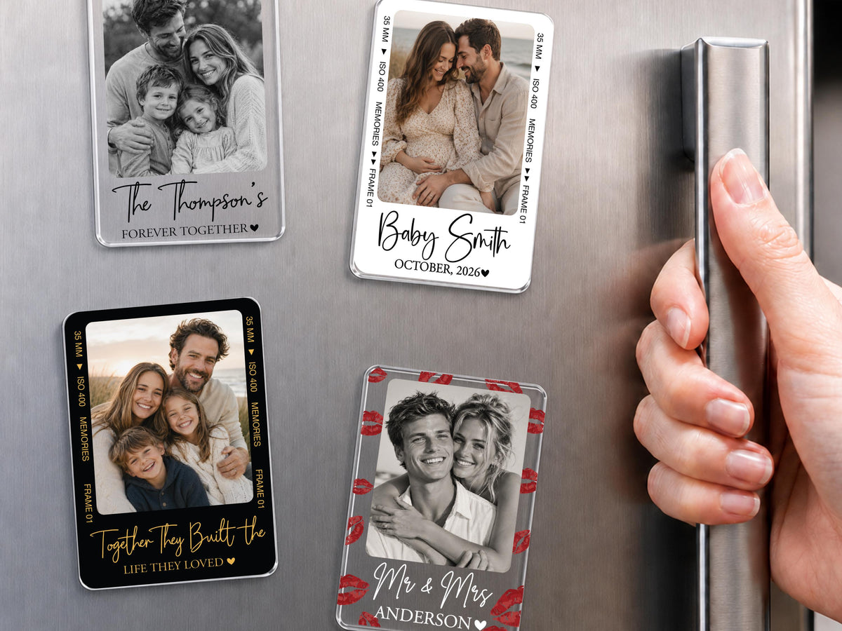 Custom Family Photo Car Visor Clip, Drive Safe Anniversary Gift for Him, Film Strip Photo Frame Couples Personalized Gift, Car Accessories