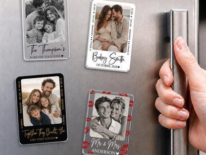 Custom Family Photo Car Visor Clip, Drive Safe Anniversary Gift for Him, Film Strip Photo Frame Couples Personalized Gift, Car Accessories