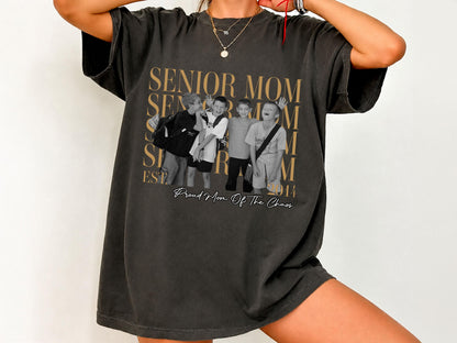Custom Photo Senior Mom Shirt, Personalized Class of 2027 Comfort Colors T-Shirt, Proud Mom Gift, Senior 2027 Shirt, Senior Parent Gift