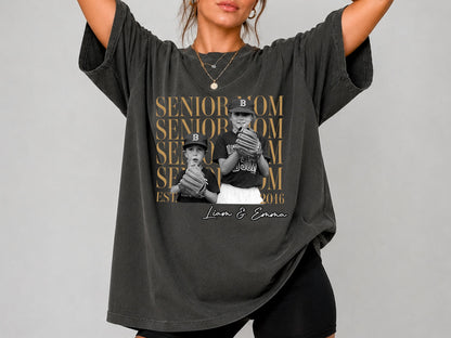 Custom Photo Senior Mom Shirt, Personalized Class of 2027 Comfort Colors T-Shirt, Proud Mom Gift, Senior 2027 Shirt, Senior Parent Gift