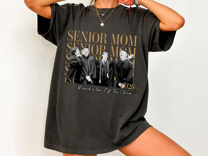 Custom Photo Senior Mom Shirt, Personalized Class of 2027 Comfort Colors T-Shirt, Proud Mom Gift, Senior 2027 Shirt, Senior Parent Gift