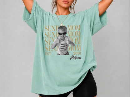 Custom Photo Senior Mom Shirt, Personalized Class of 2027 Comfort Colors T-Shirt, Proud Mom Gift, Senior 2027 Shirt, Senior Parent Gift