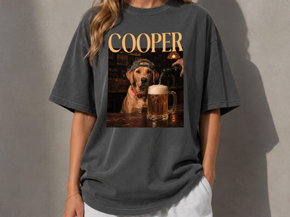 Custom Dog Drinking Beer Shirt, Personalized Pet Portrait Tee, Multi Pet Shirt, Funny Dog Meme Comfort Colors Tee, Dog Mom Gift
