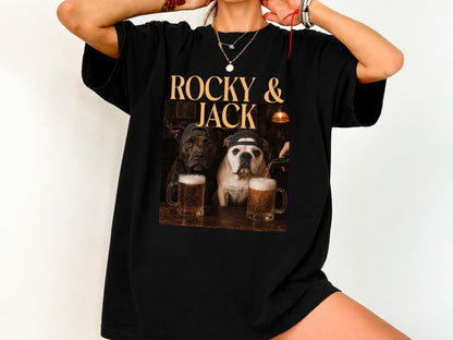 Custom Dog Drinking Beer Shirt, Personalized Pet Portrait Tee, Multi Pet Shirt, Funny Dog Meme Comfort Colors Tee, Dog Mom Gift
