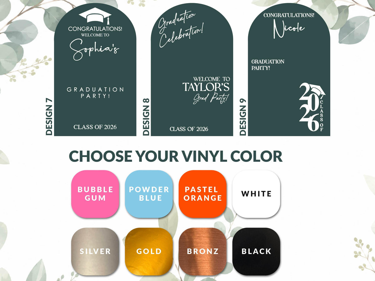 Graduation Welcome Sign, Personalized Class of 2027 Mirror Decal, Vinyl Sticker for Grad Party Decor, Custom Photo Backdrop