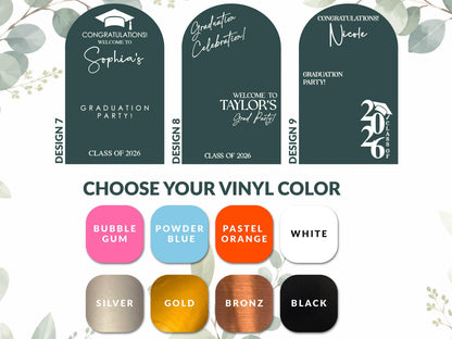 Graduation Welcome Sign, Personalized Class of 2027 Mirror Decal, Vinyl Sticker for Grad Party Decor, Custom Photo Backdrop
