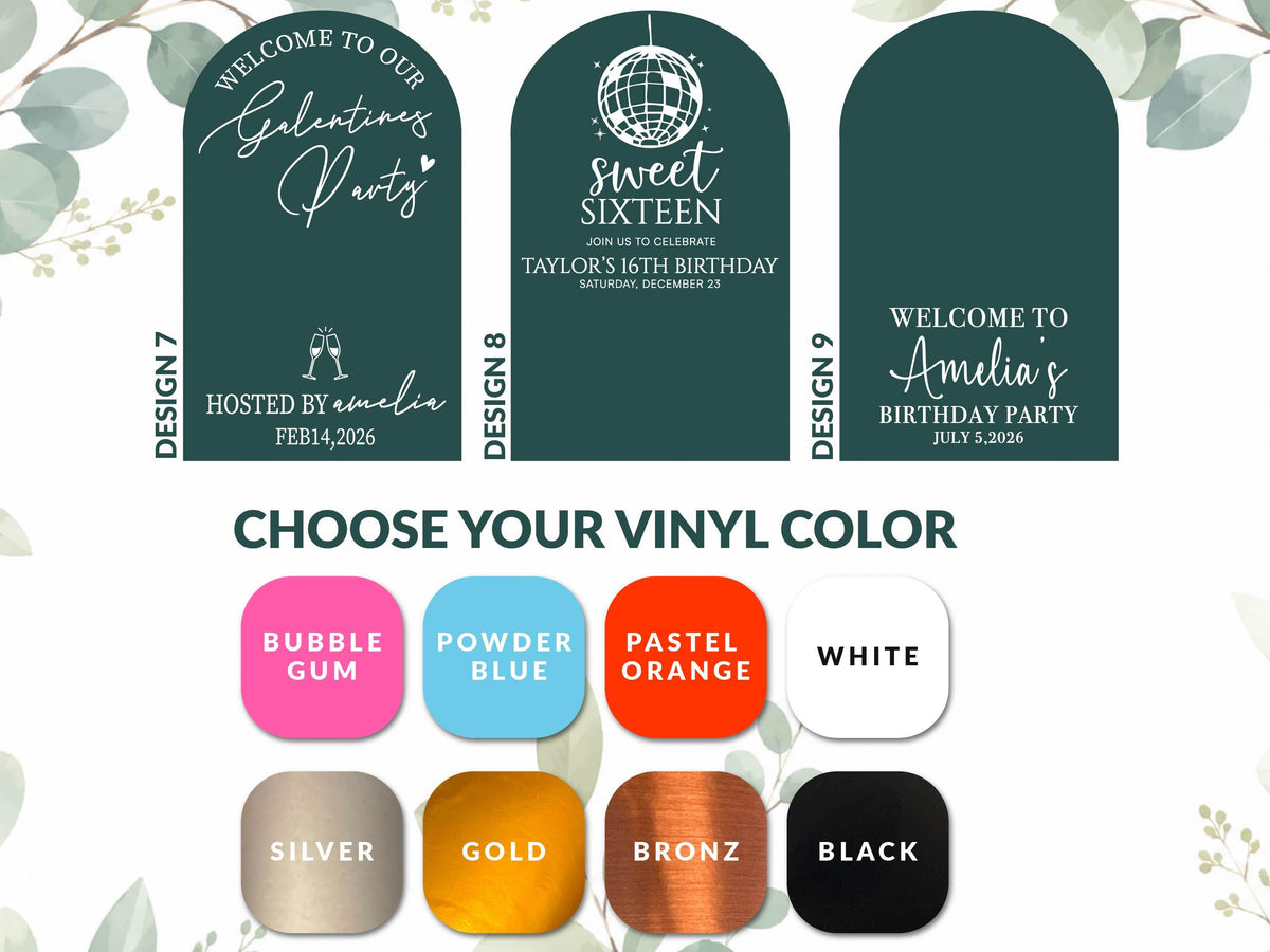 Custom Mirror Decal, Welcome Sign for Wedding Birthday Baby Shower Graduation Party Decor, Personalized Vinyl Sticker for Any Occasion