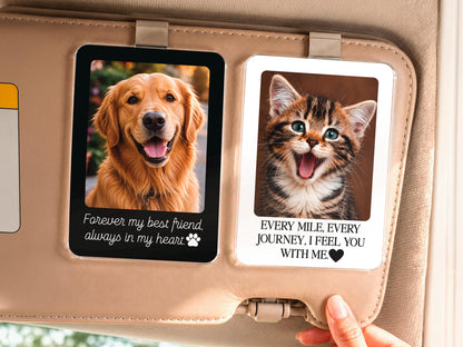 Custom Pet Memorial Photo Car Visor Clip, Personalized Dog Memorial Gift, Pet Remembrance Keepsake, Dog Sympathy Gift for Him for Christmas