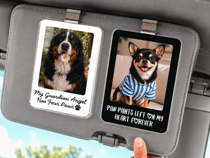 Custom Pet Memorial Photo Car Visor Clip, Personalized Dog Memorial Gift, Pet Remembrance Keepsake, Dog Sympathy Gift for Him for Christmas