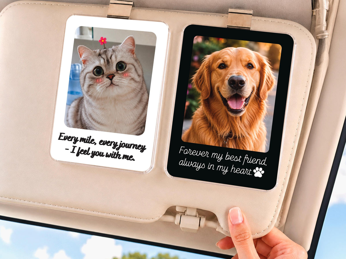 Custom Pet Memorial Photo Car Visor Clip, Personalized Dog Memorial Gift, Pet Remembrance Keepsake, Dog Sympathy Gift for Him for Christmas
