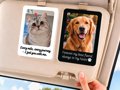 Custom Pet Memorial Photo Car Visor Clip, Personalized Dog Memorial Gift, Pet Remembrance Keepsake, Dog Sympathy Gift for Him for Christmas