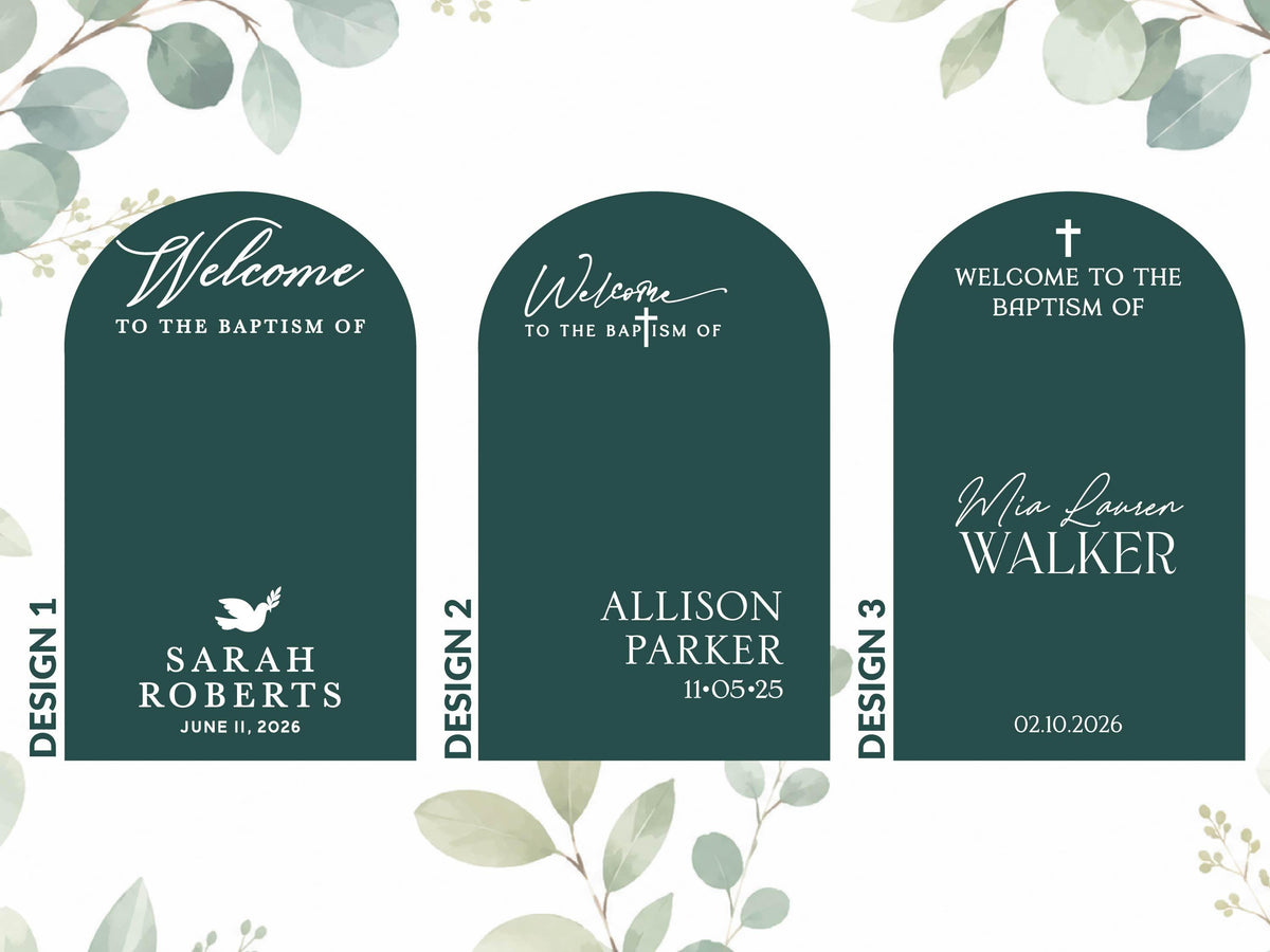 Baptism Welcome Sign, Custom Mirror Decal, Personalized Baptism Vinyl Sticker, Christening Party Decor