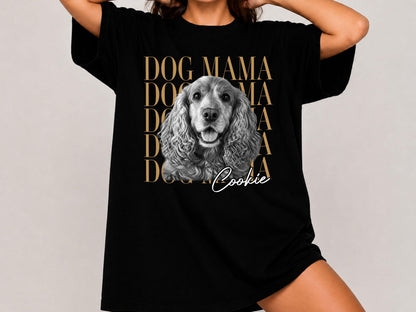 Dog Mom Shirt, Custom Pet Portrait from Photo Shirt, Personalized Comfort Colors Dog Mama Tee, Dog Mom Gift, Dog Lover Gift